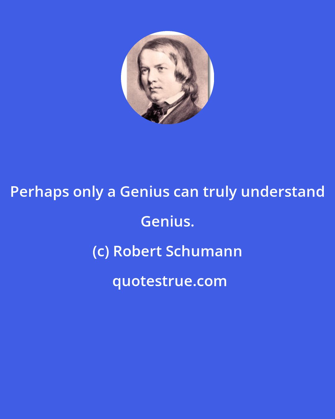 Robert Schumann: Perhaps only a Genius can truly understand Genius.