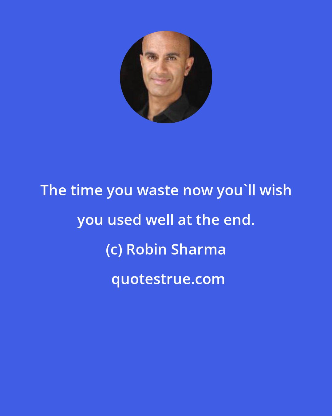 Robin Sharma: The time you waste now you'll wish you used well at the end.