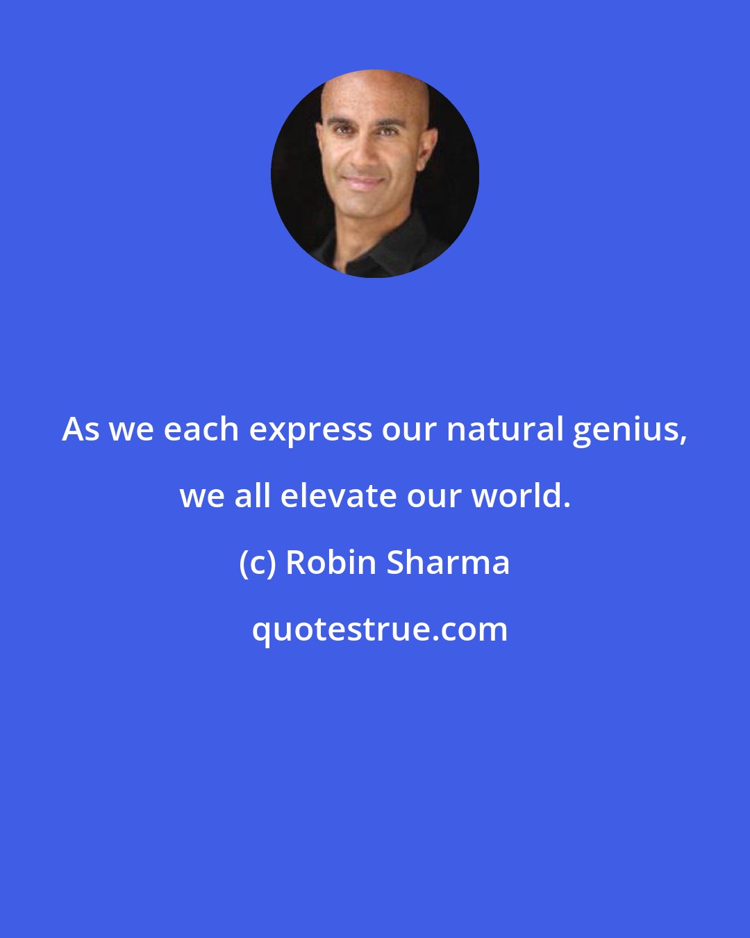 Robin Sharma: As we each express our natural genius, we all elevate our world.