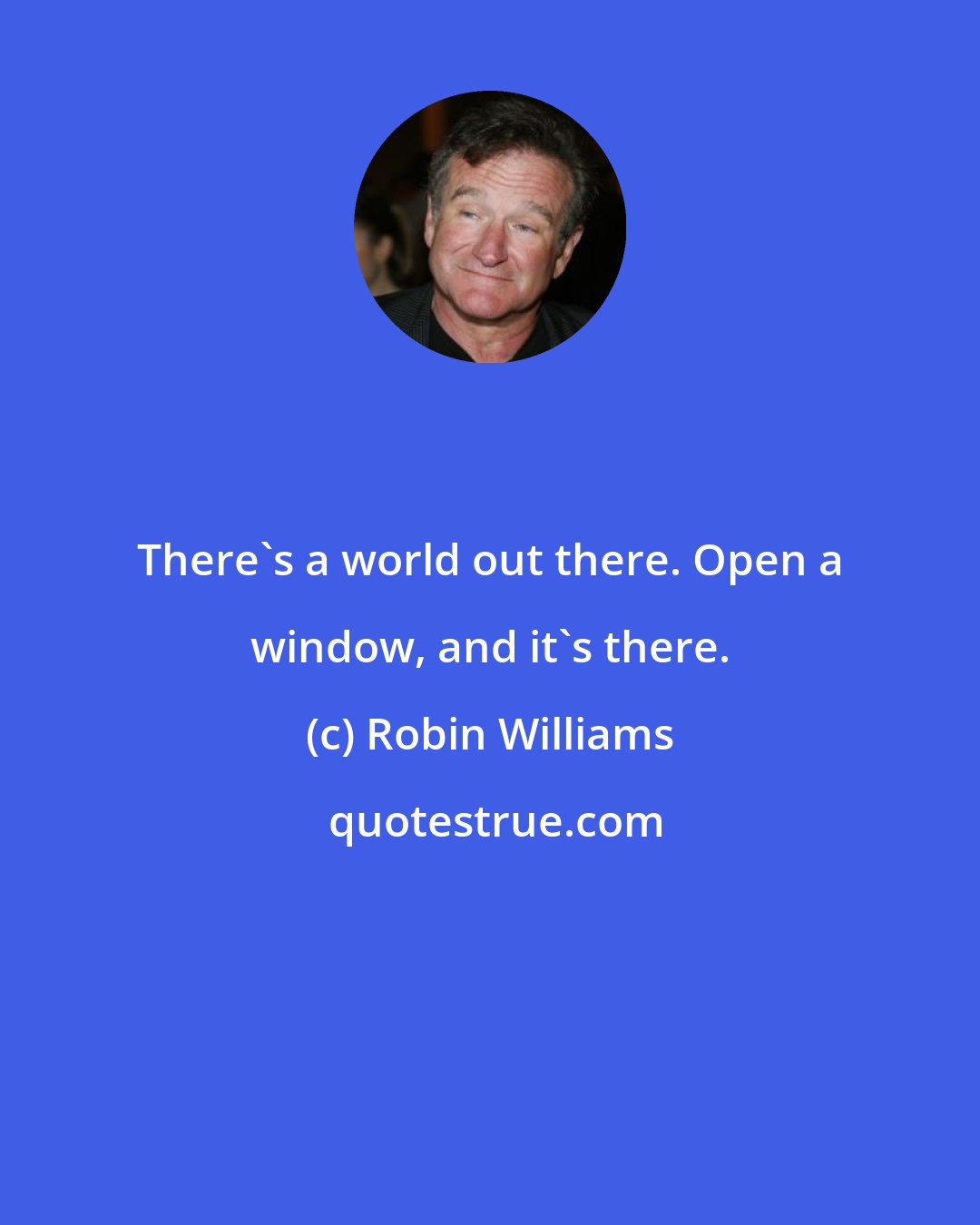 Robin Williams: There's a world out there. Open a window, and it's there.