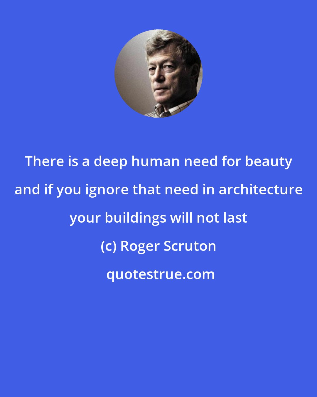 Roger Scruton: There is a deep human need for beauty and if you ignore that need in architecture your buildings will not last