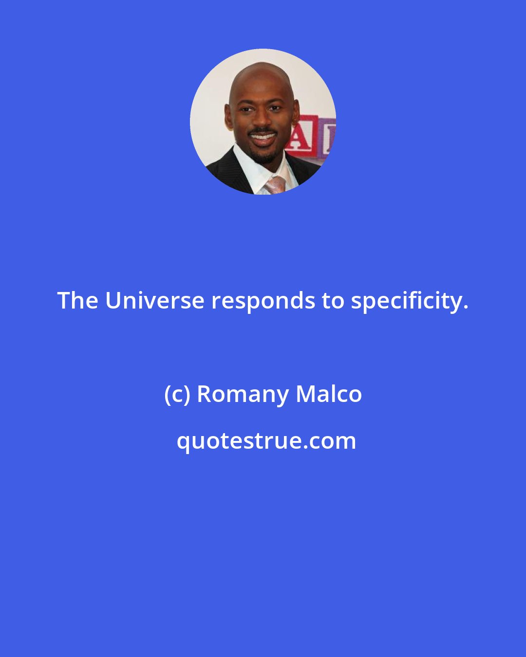 Romany Malco: The Universe responds to specificity.