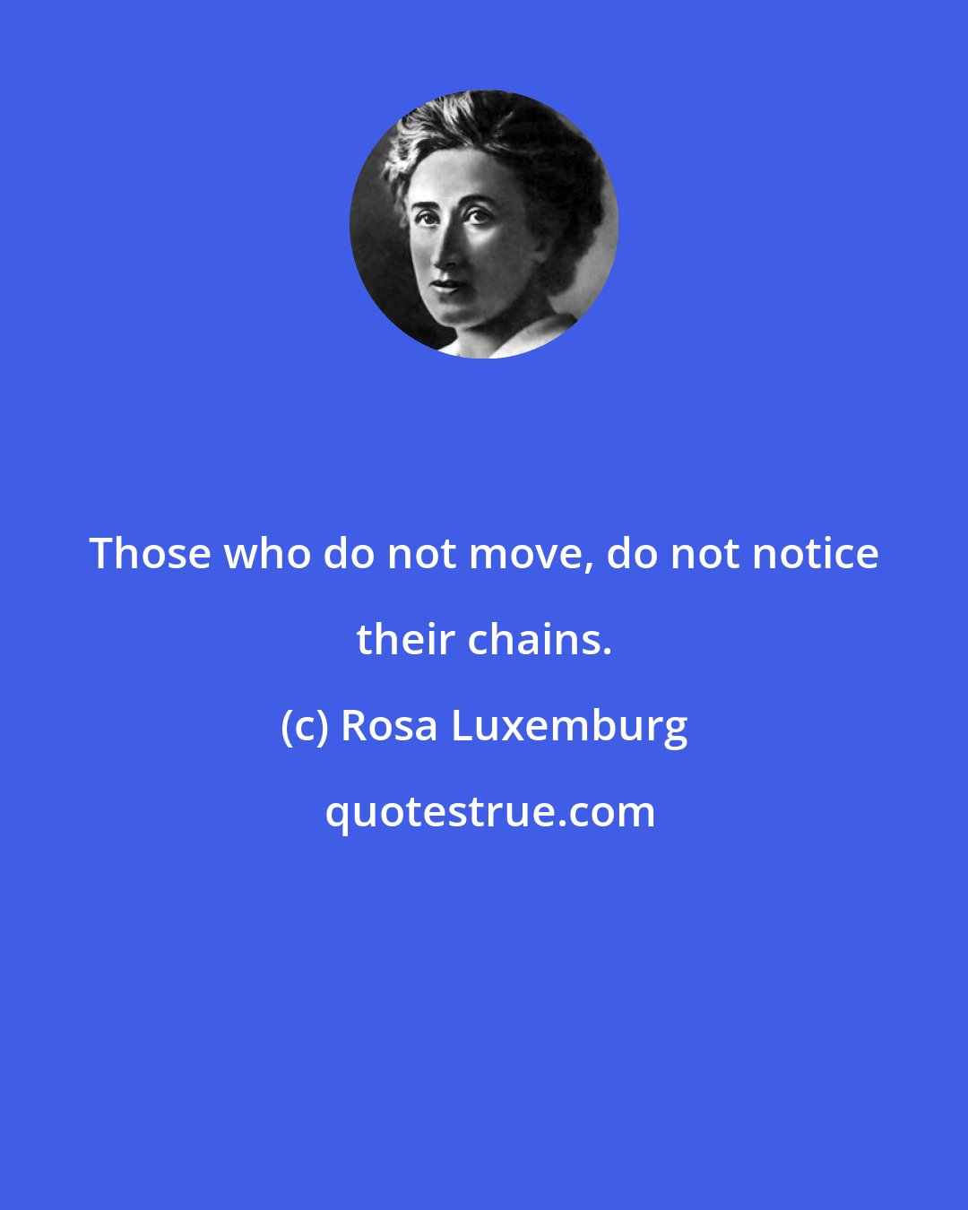 Rosa Luxemburg: Those who do not move, do not notice their chains.