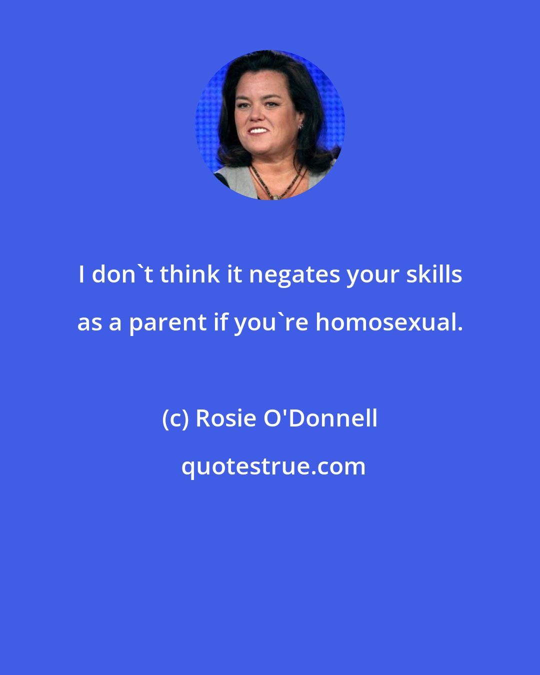 Rosie O'Donnell: I don't think it negates your skills as a parent if you're homosexual.