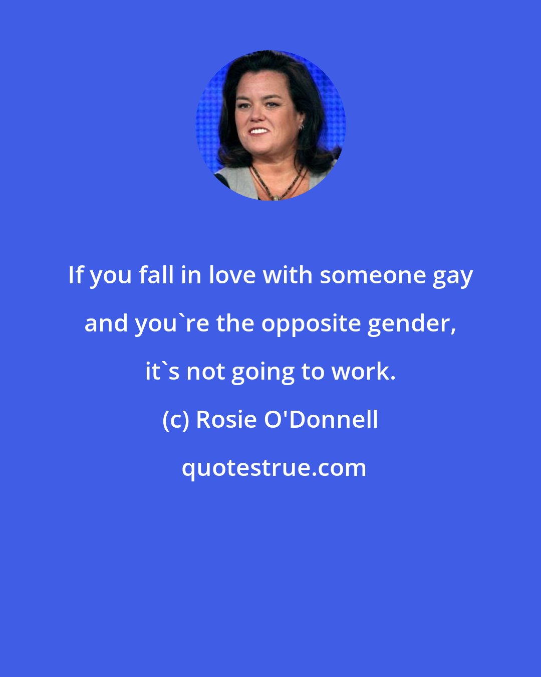 Rosie O'Donnell: If you fall in love with someone gay and you're the opposite gender, it's not going to work.
