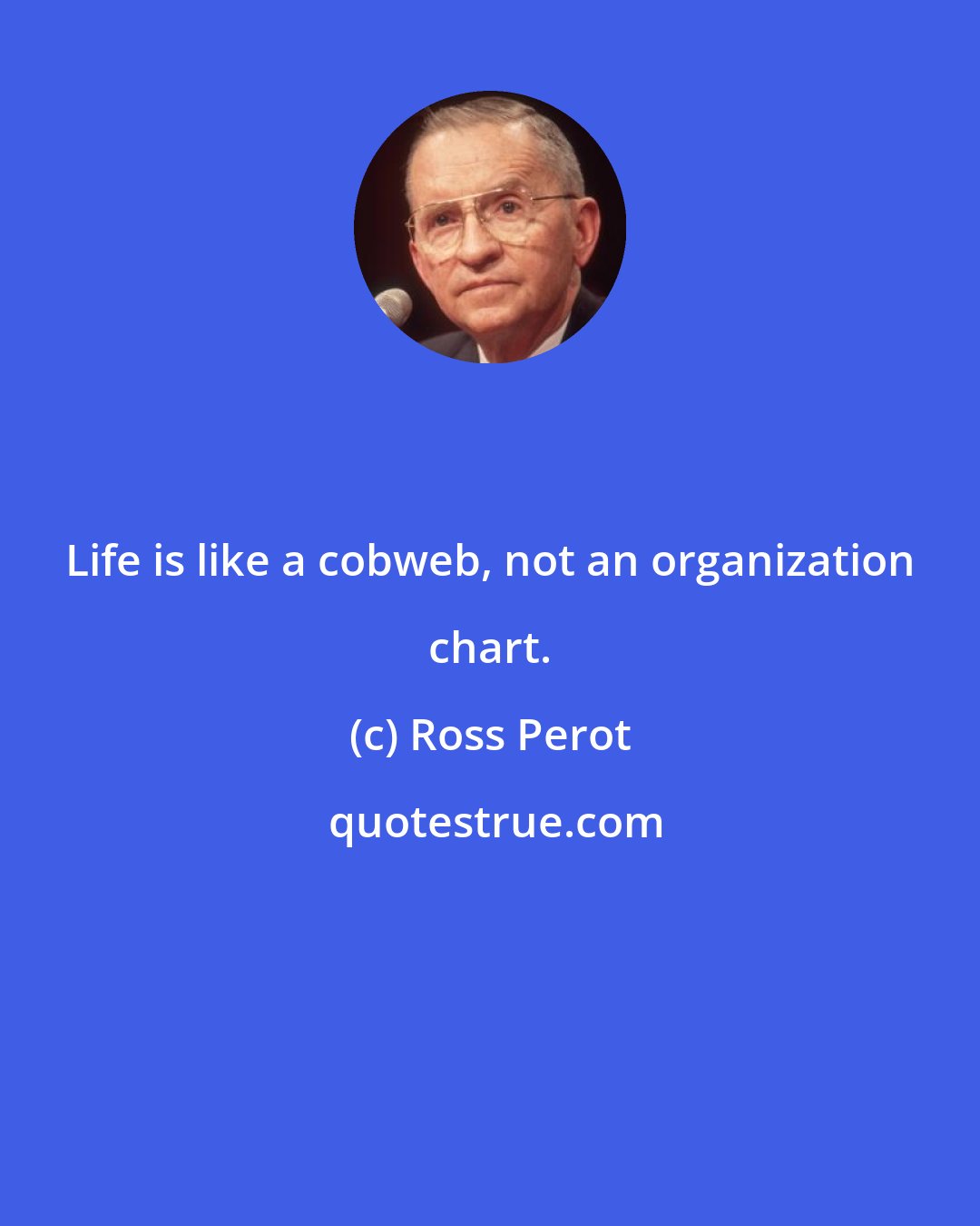 Ross Perot: Life is like a cobweb, not an organization chart.