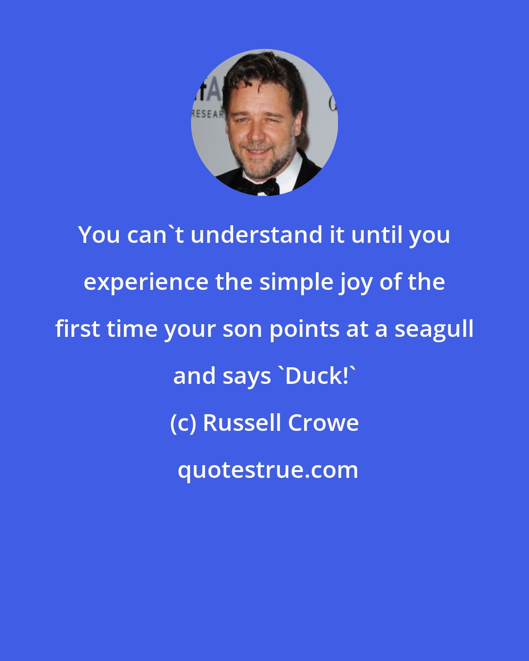 Russell Crowe: You can't understand it until you experience the simple joy of the first time your son points at a seagull and says 'Duck!'