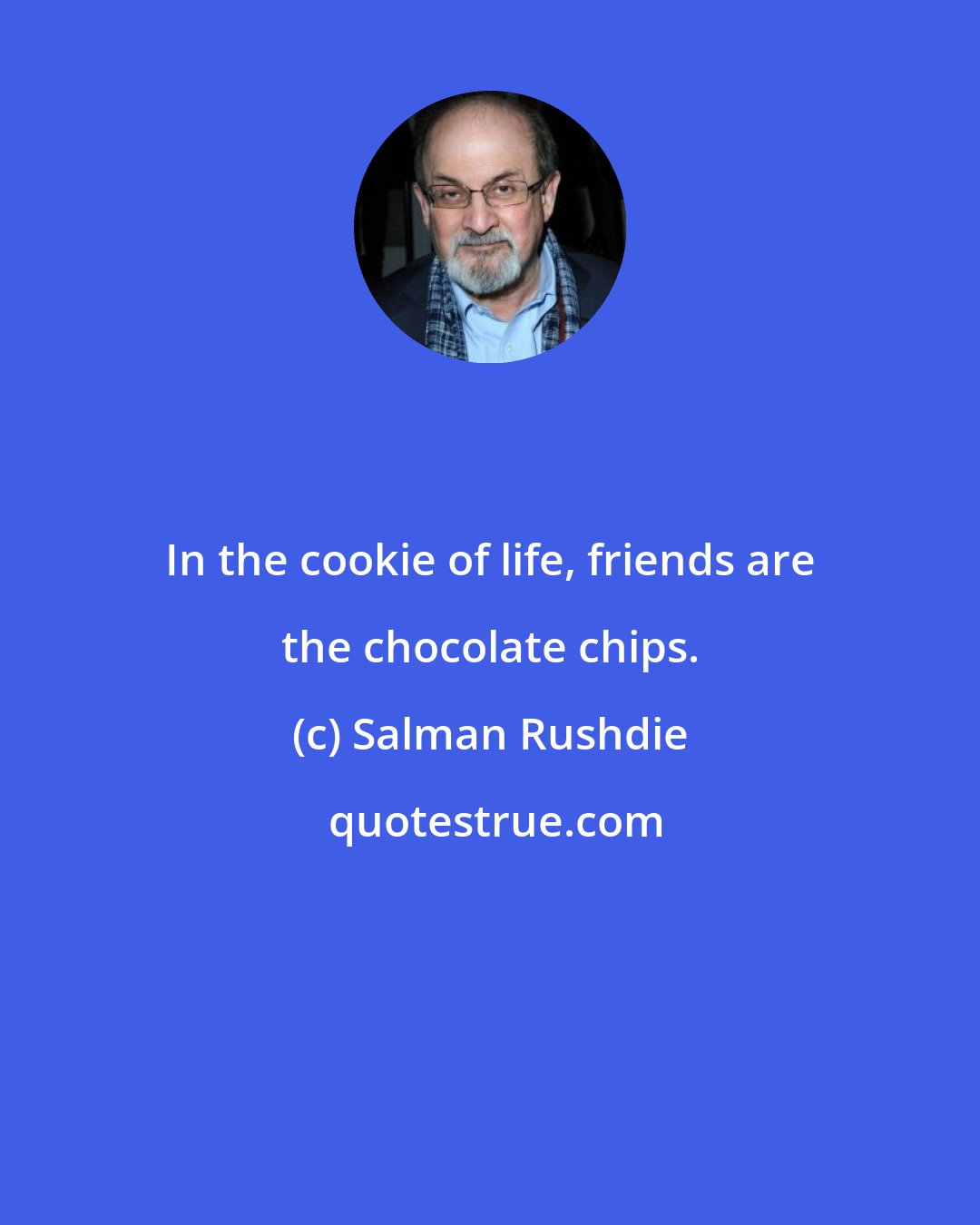 Salman Rushdie: In the cookie of life, friends are the chocolate chips.