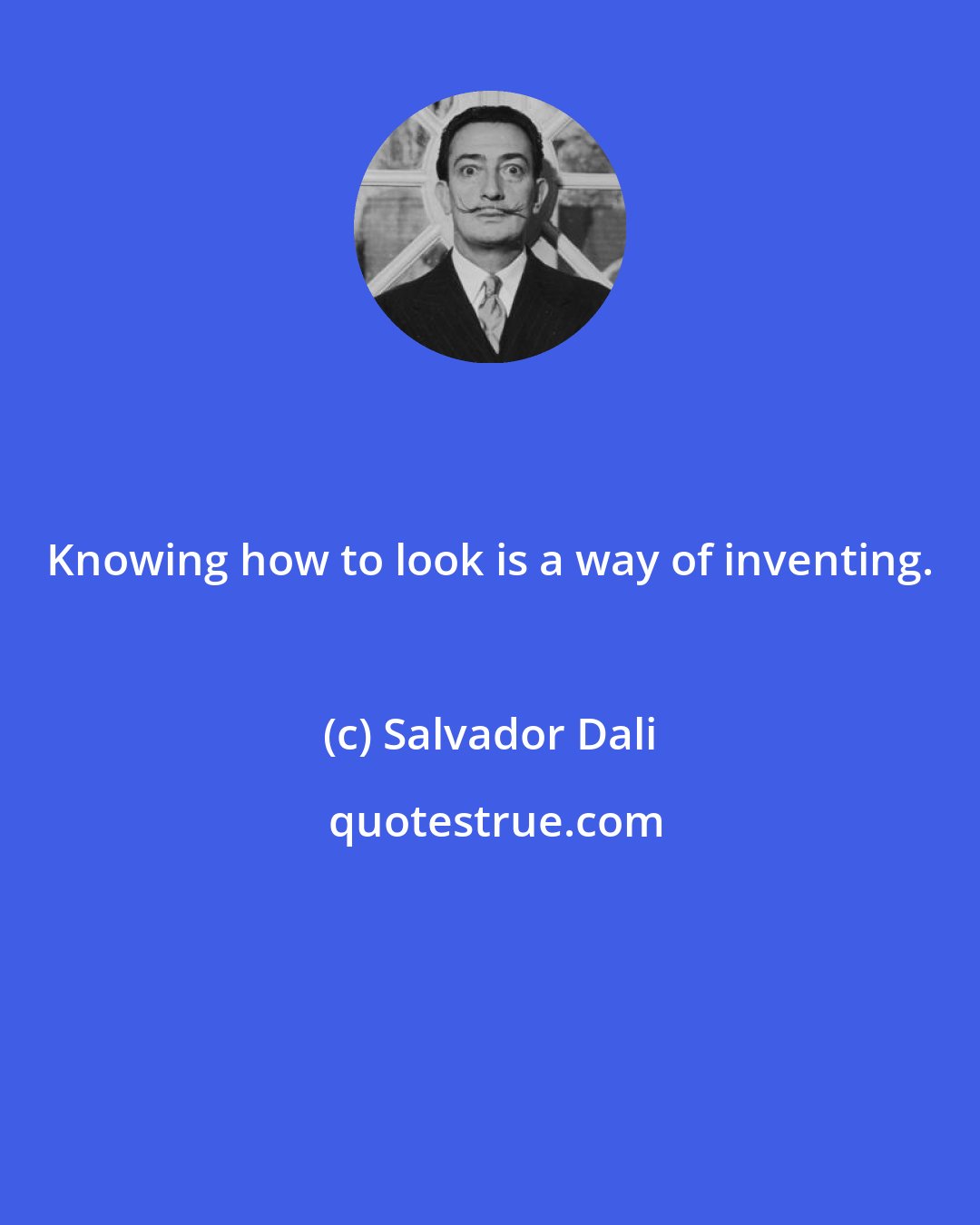 Salvador Dali: Knowing how to look is a way of inventing.