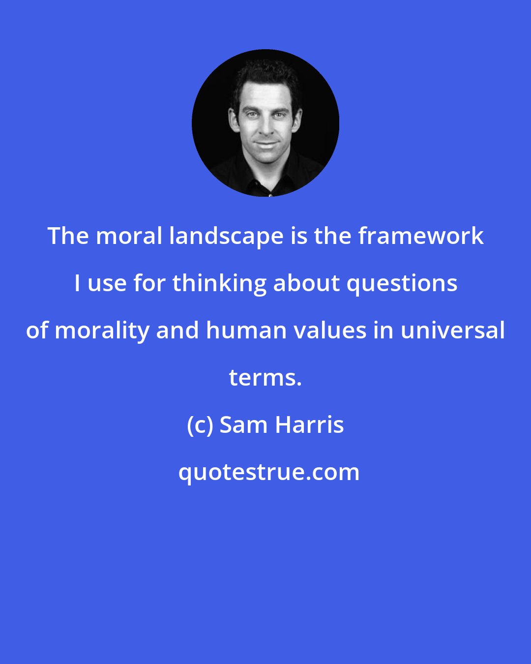 Sam Harris: The moral landscape is the framework I use for thinking about questions of morality and human values in universal terms.