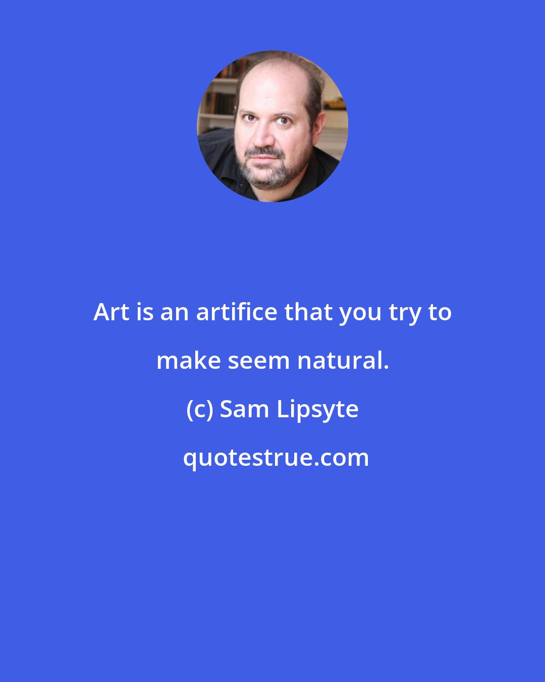 Sam Lipsyte: Art is an artifice that you try to make seem natural.