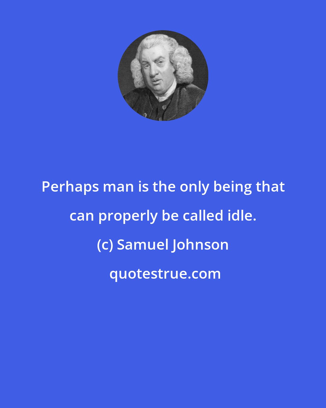 Samuel Johnson: Perhaps man is the only being that can properly be called idle.