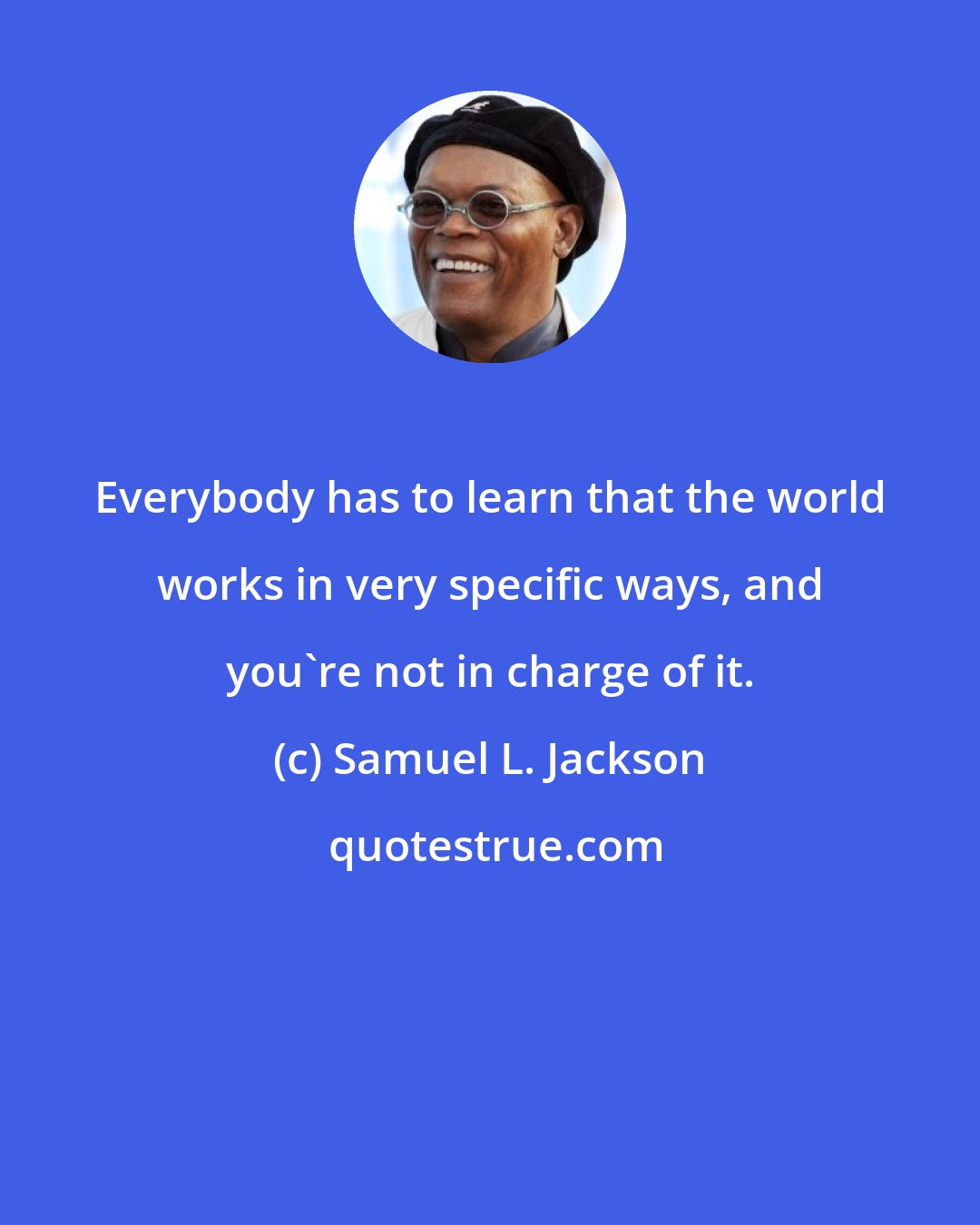 Samuel L. Jackson: Everybody has to learn that the world works in very specific ways, and you're not in charge of it.