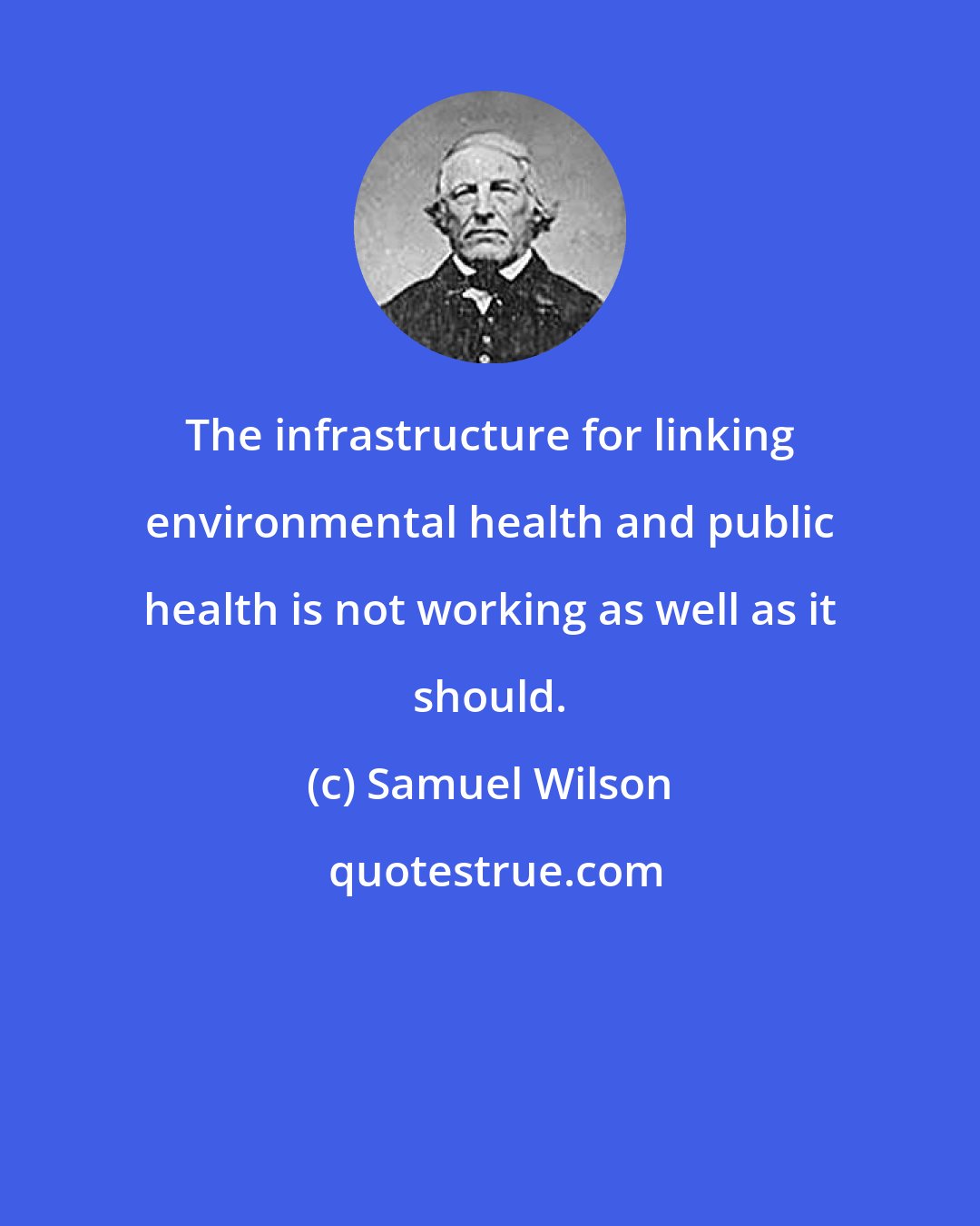 Samuel Wilson: The infrastructure for linking environmental health and public health is not working as well as it should.