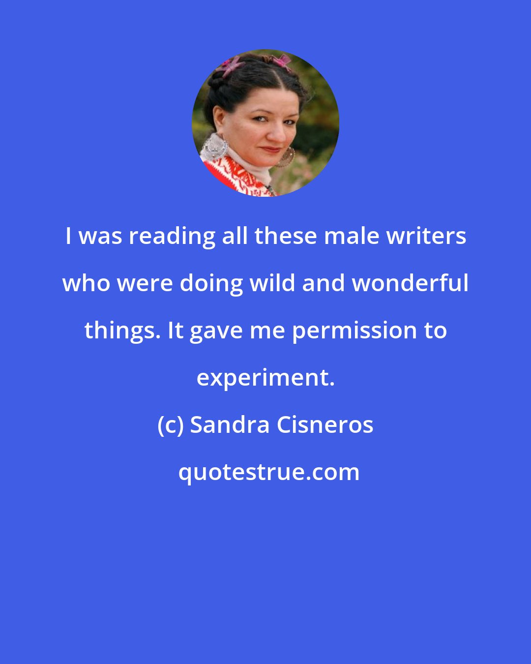 Sandra Cisneros: I was reading all these male writers who were doing wild and wonderful things. It gave me permission to experiment.