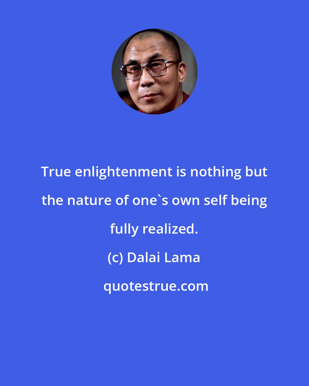 Dalai Lama: True enlightenment is nothing but the nature of one's own self being fully realized.