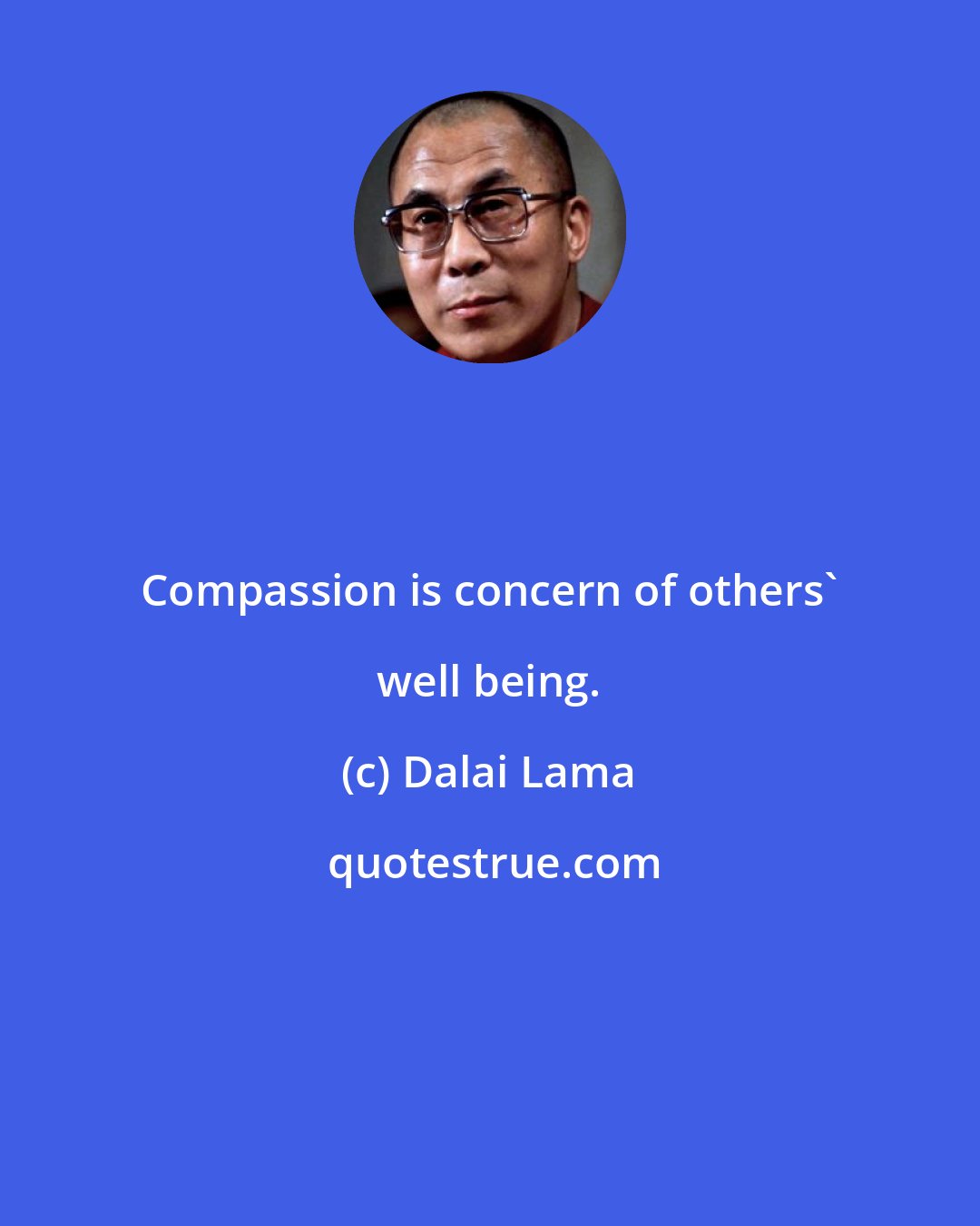 Dalai Lama: Compassion is concern of others' well being.