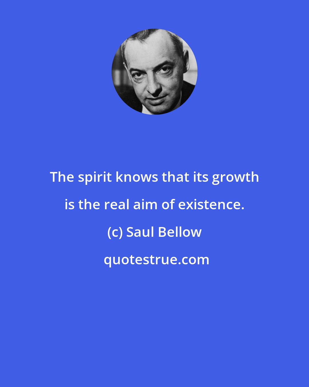 Saul Bellow: The spirit knows that its growth is the real aim of existence.