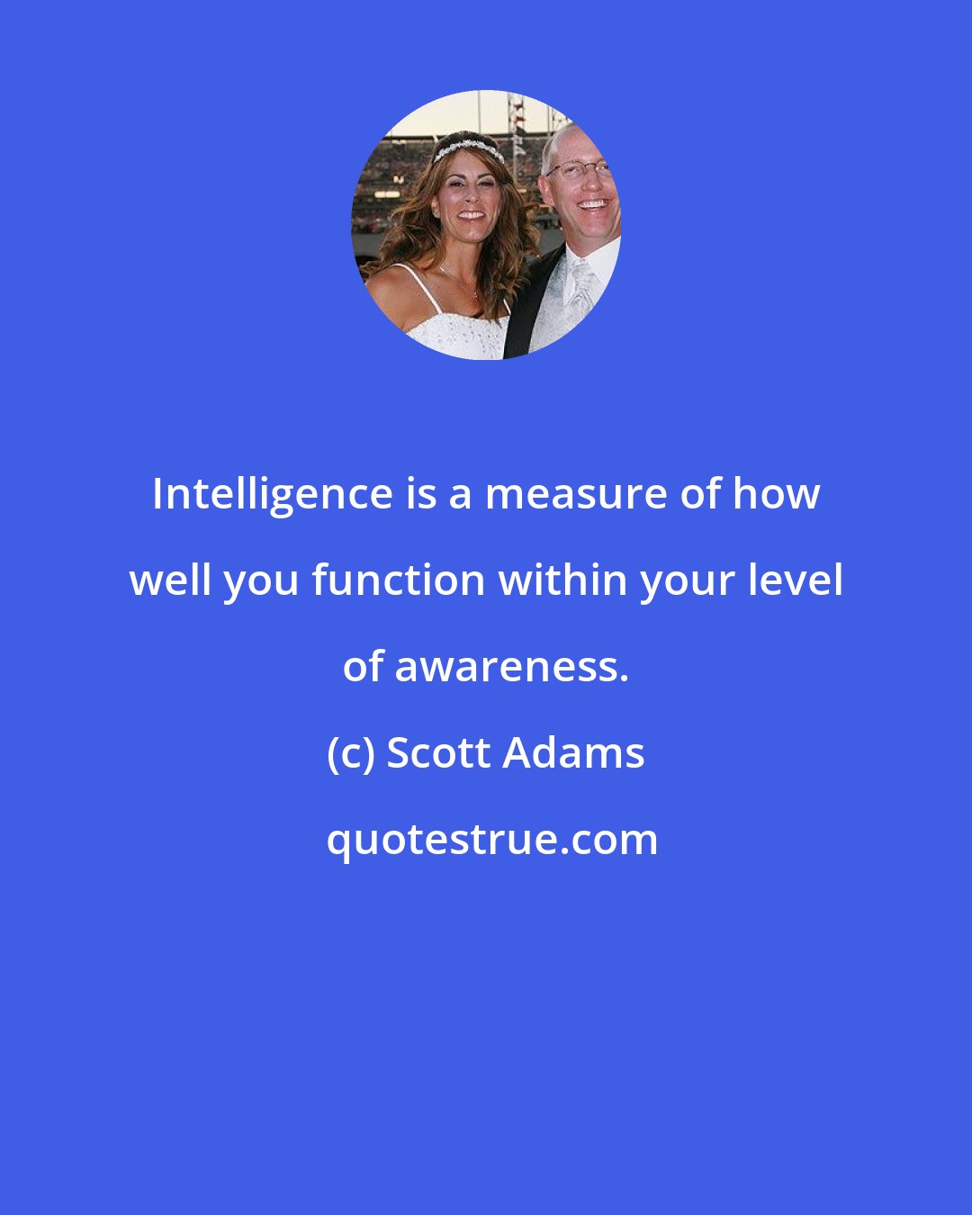 Scott Adams: Intelligence is a measure of how well you function within your level of awareness.