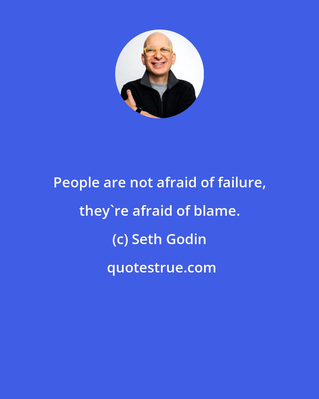 Seth Godin: People are not afraid of failure, they're afraid of blame.