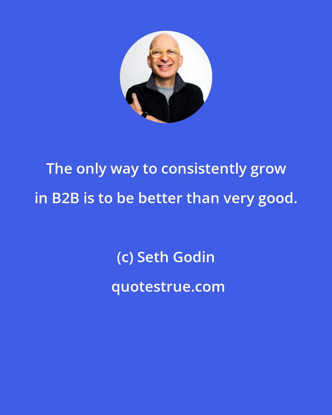 Seth Godin: The only way to consistently grow in B2B is to be better than very good.