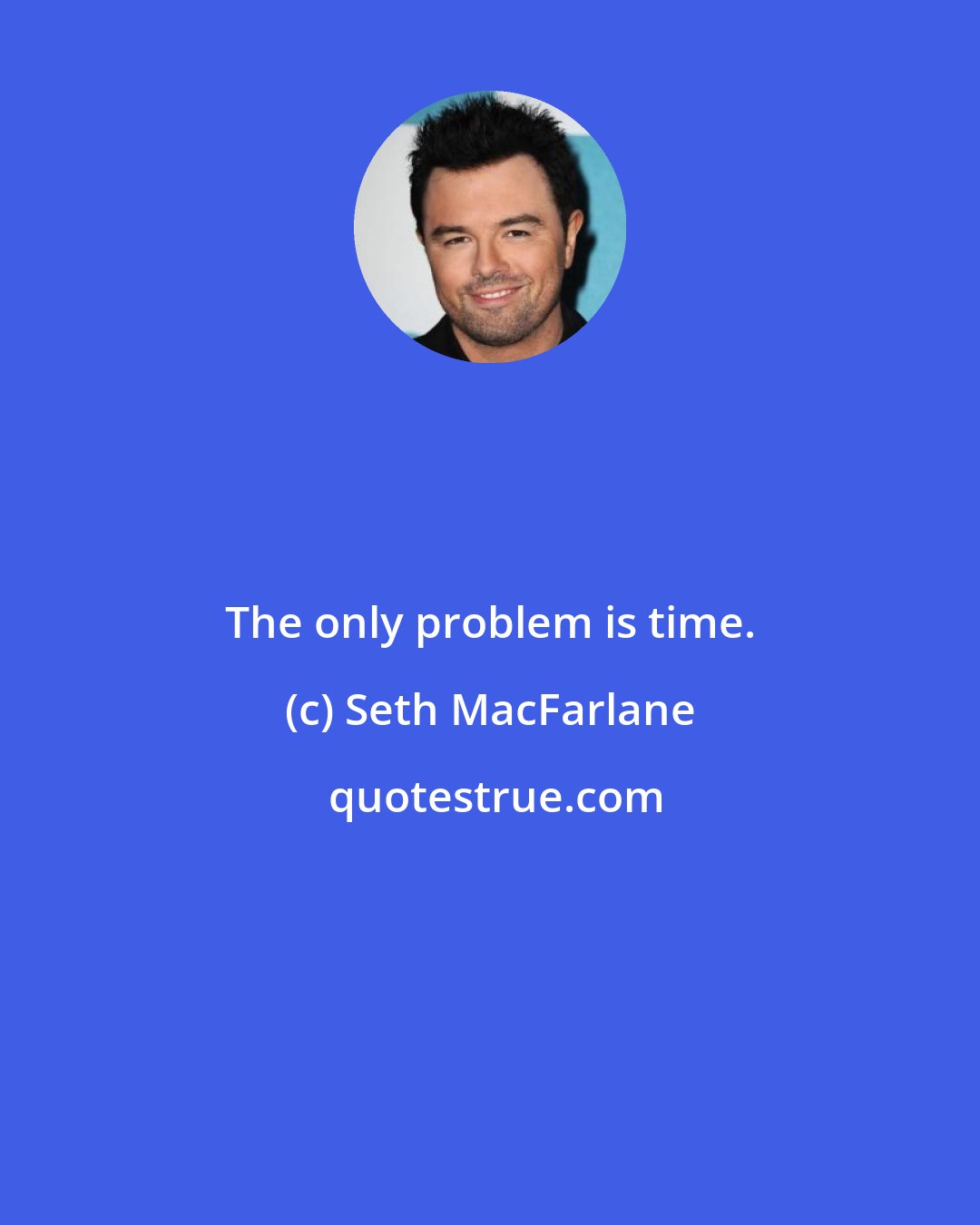 Seth MacFarlane: The only problem is time.