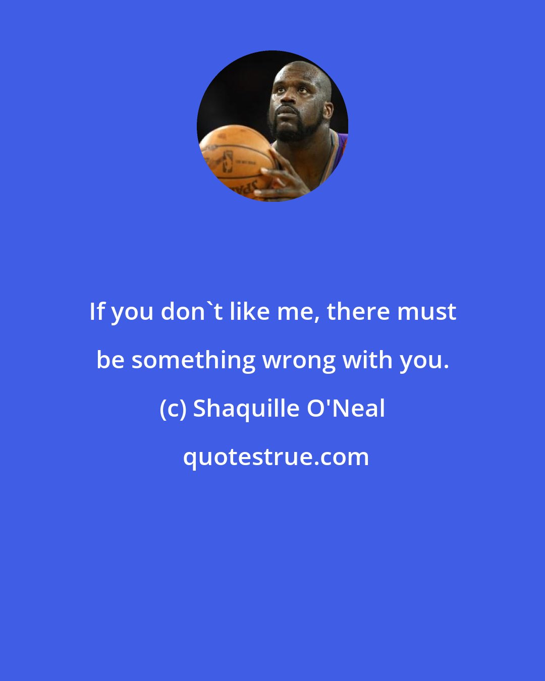 Shaquille O'Neal: If you don't like me, there must be something wrong with you.