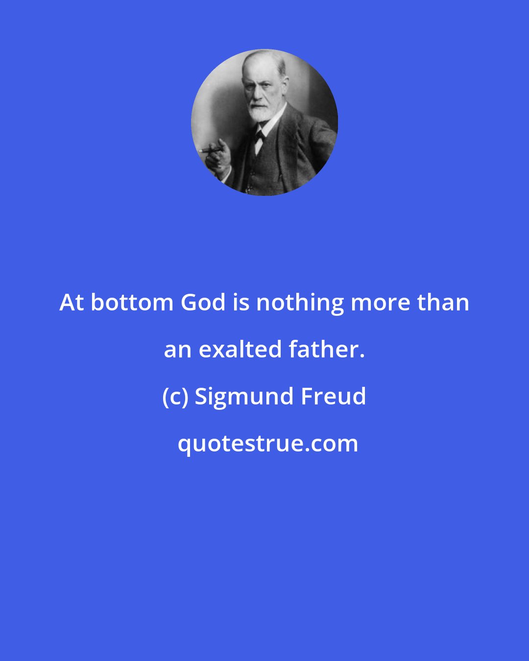 Sigmund Freud: At bottom God is nothing more than an exalted father.