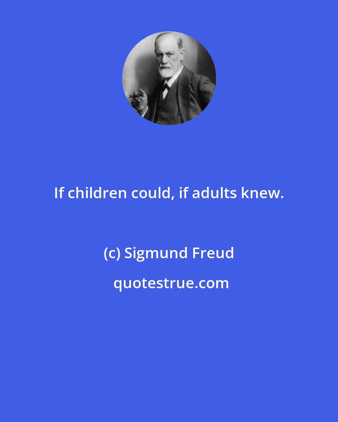 Sigmund Freud: If children could, if adults knew.