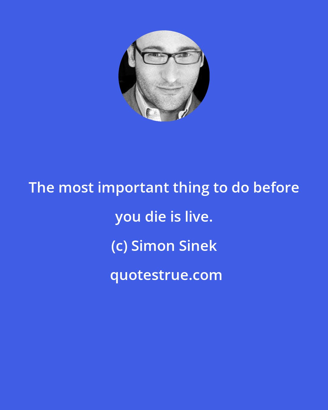 Simon Sinek: The most important thing to do before you die is live.