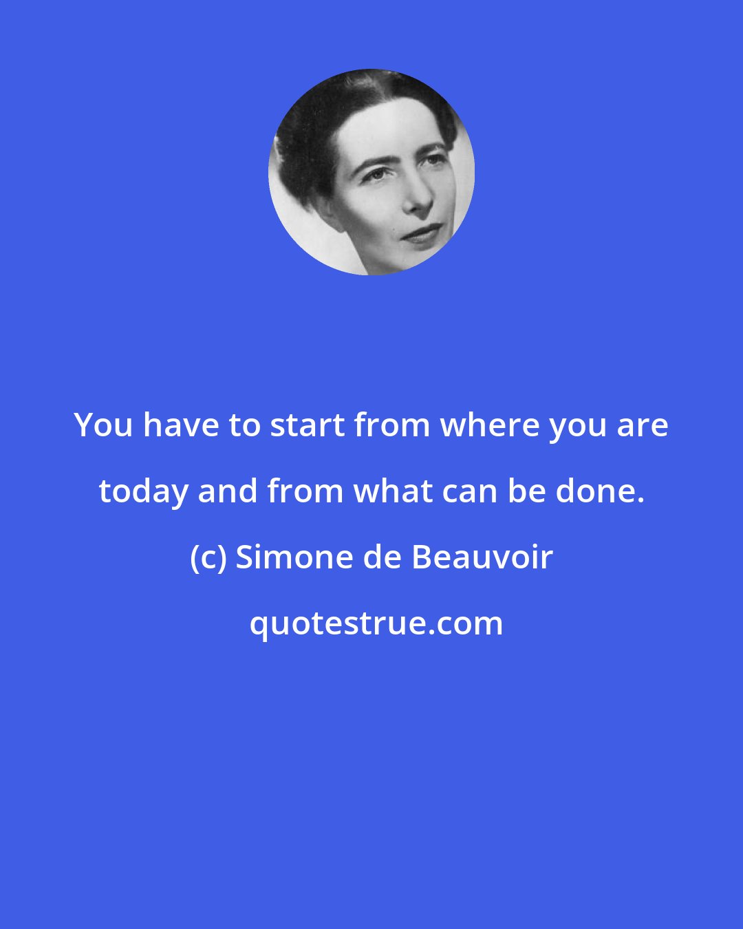 Simone de Beauvoir: You have to start from where you are today and from what can be done.