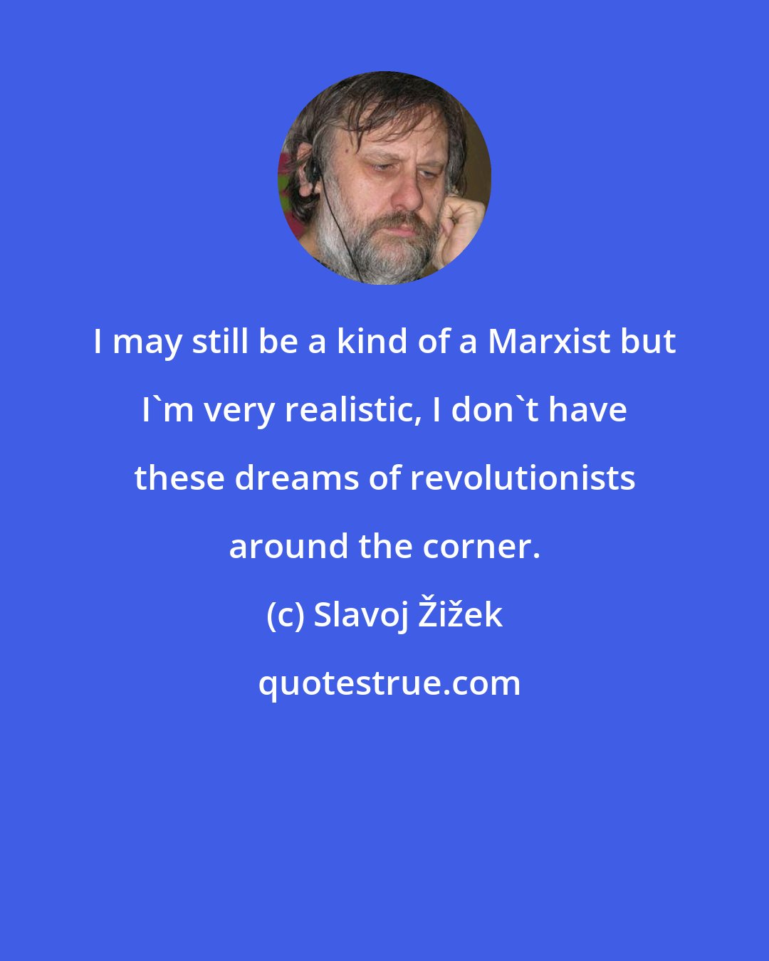 Slavoj Žižek: I may still be a kind of a Marxist but I'm very realistic, I don't have these dreams of revolutionists around the corner.