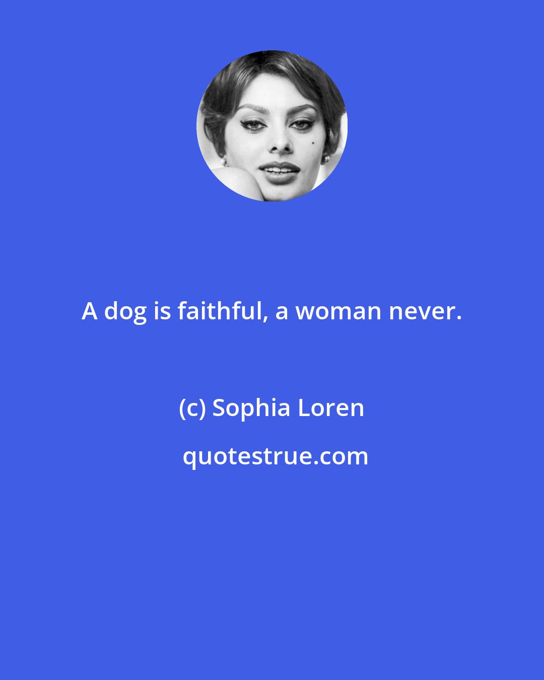 Sophia Loren: A dog is faithful, a woman never.