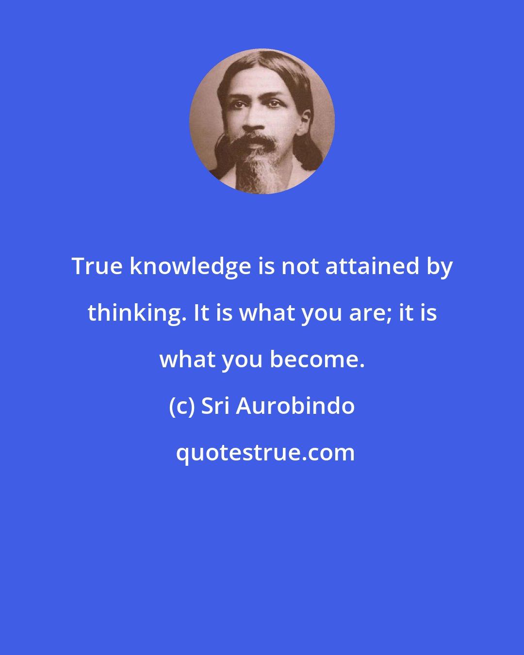 Sri Aurobindo: True knowledge is not attained by thinking. It is what you are; it is what you become.