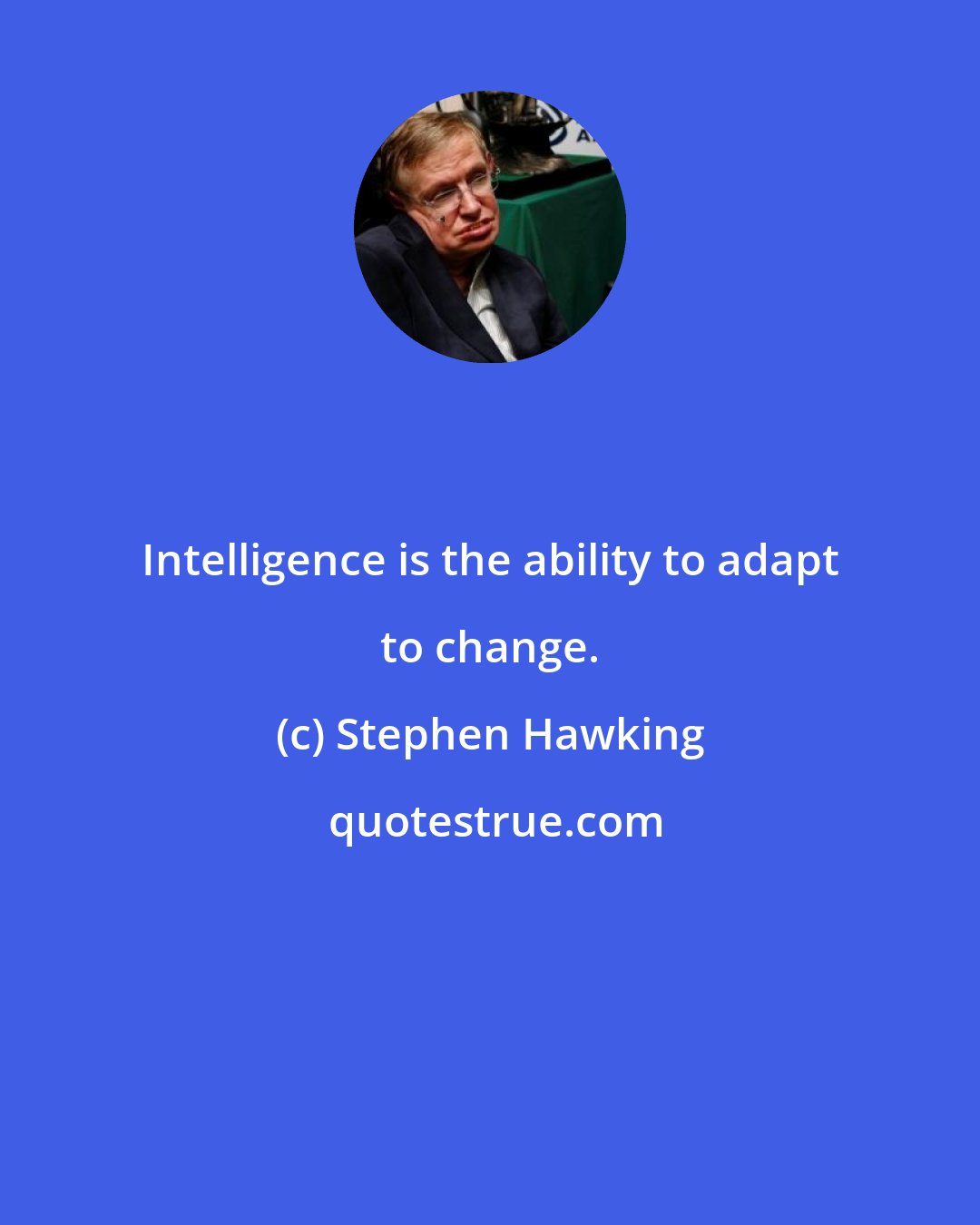 Stephen Hawking: Intelligence is the ability to adapt to change.