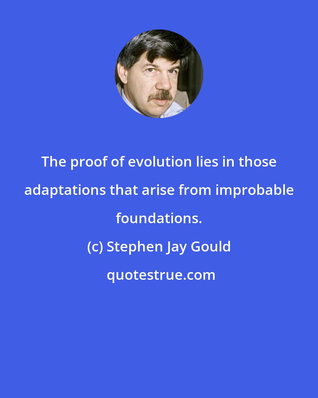 Stephen Jay Gould: The proof of evolution lies in those adaptations that arise from improbable foundations.