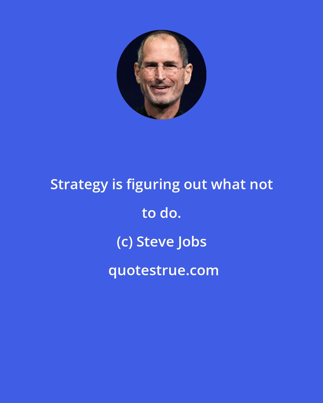 Steve Jobs: Strategy is figuring out what not to do.