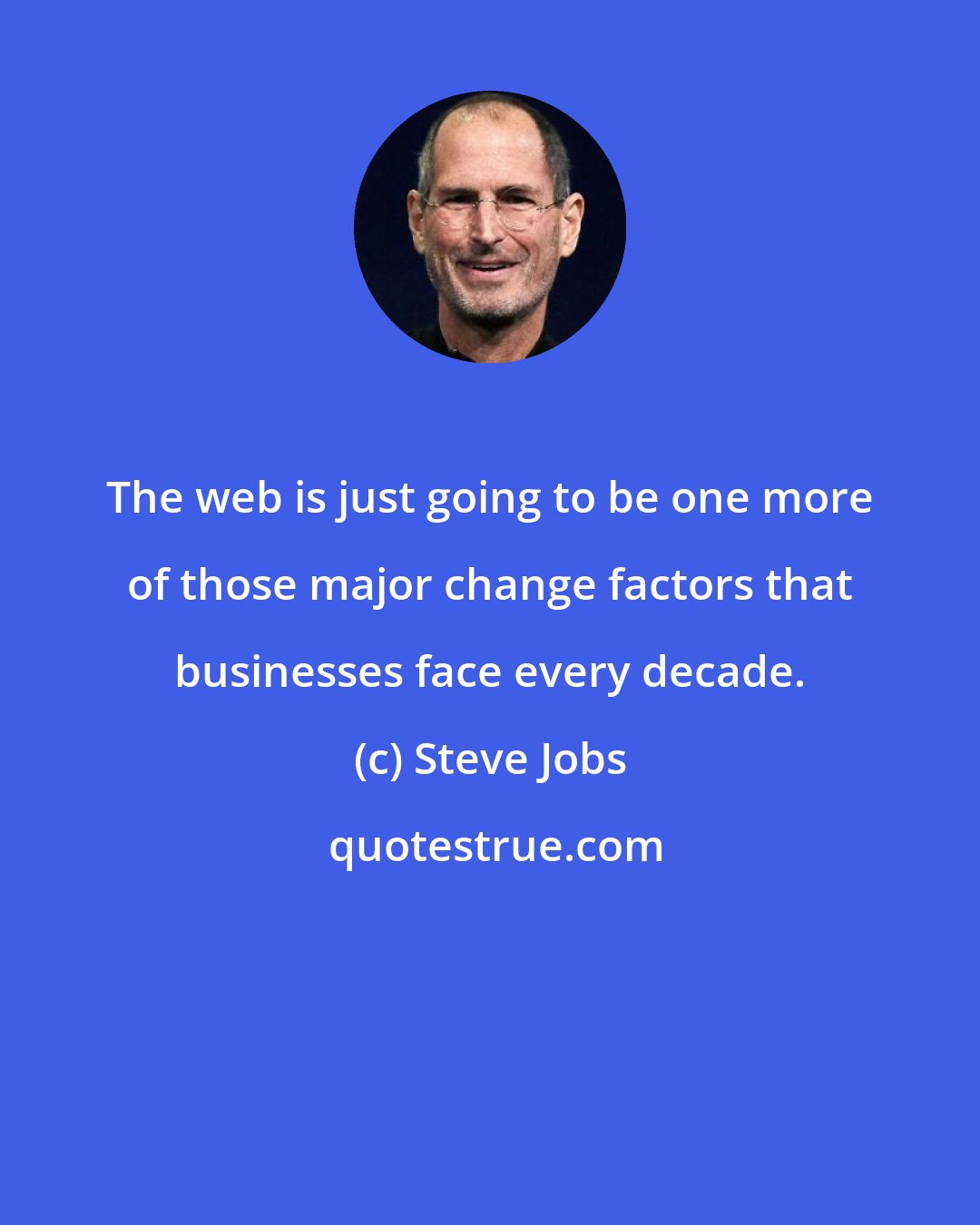 Steve Jobs: The web is just going to be one more of those major change factors that businesses face every decade.