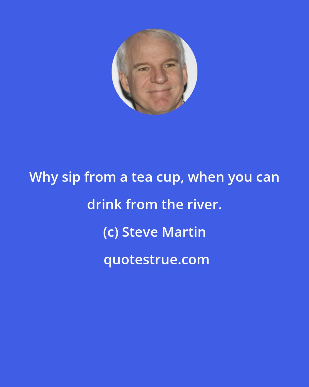 Steve Martin: Why sip from a tea cup, when you can drink from the river.