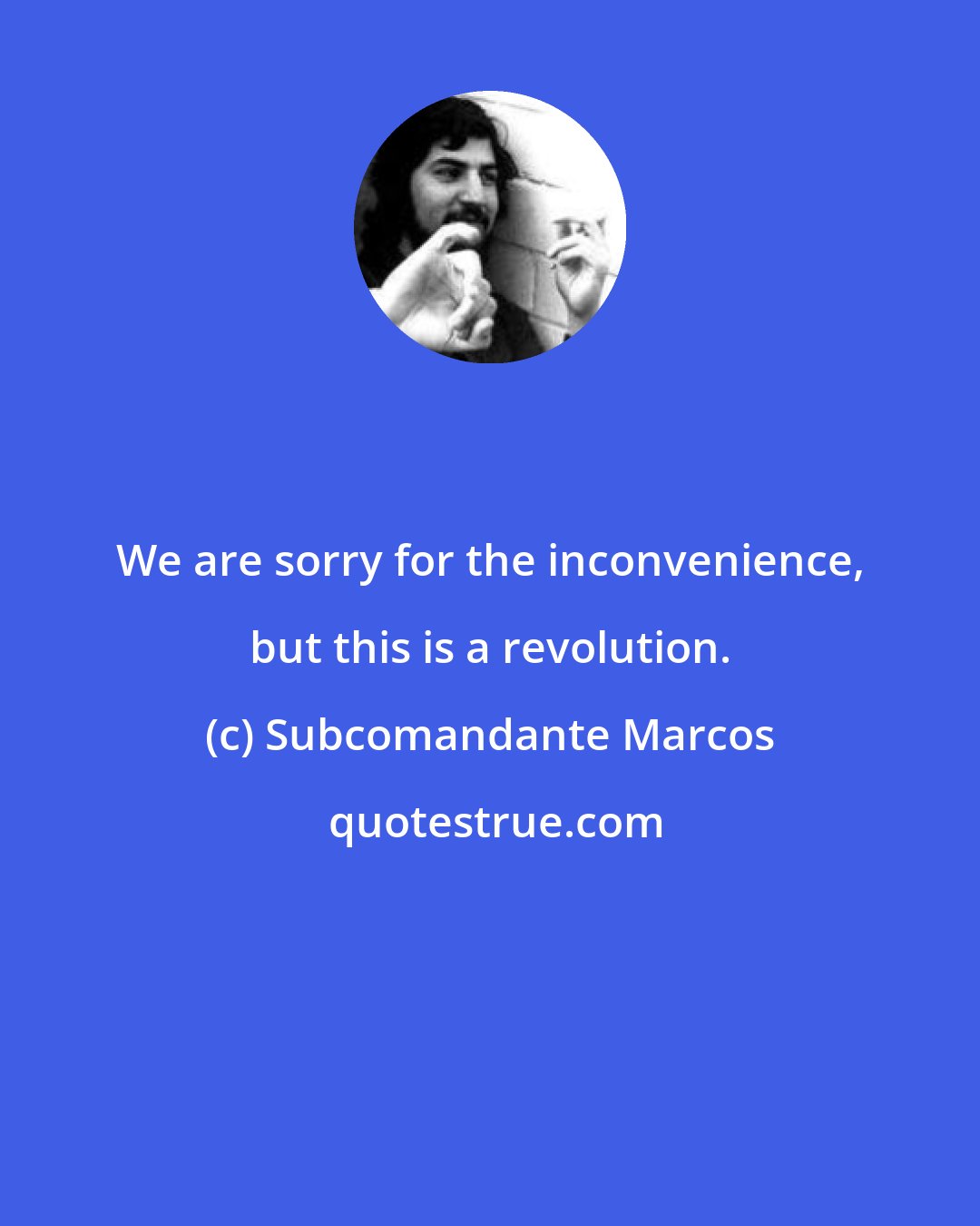 Subcomandante Marcos: We are sorry for the inconvenience, but this is a revolution.