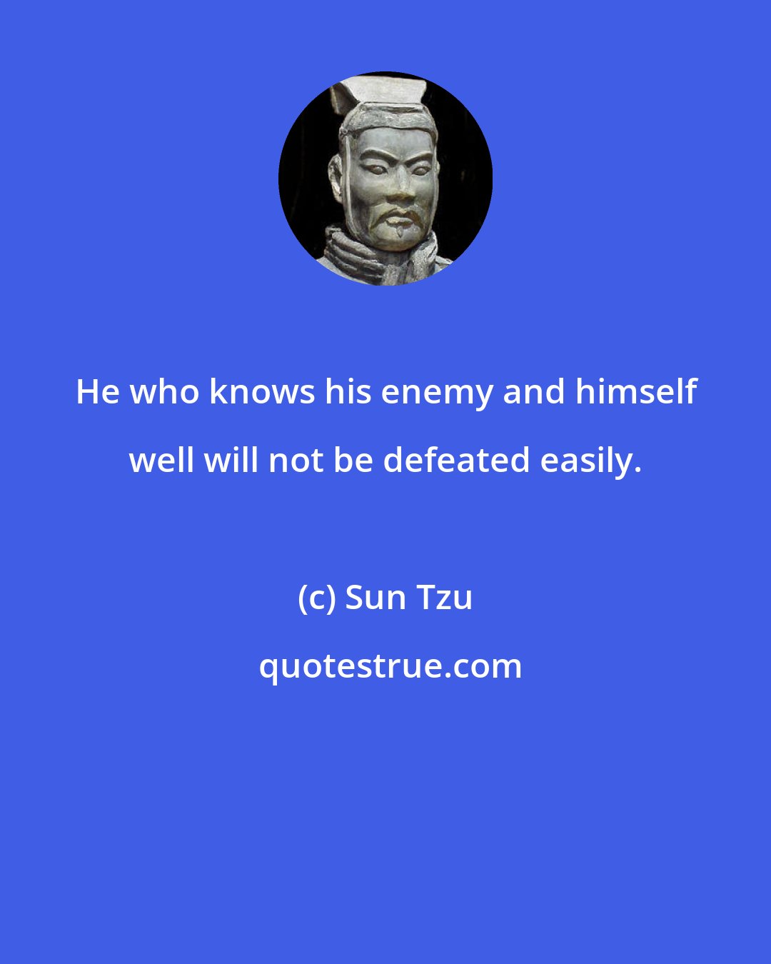 Sun Tzu: He who knows his enemy and himself well will not be defeated easily.