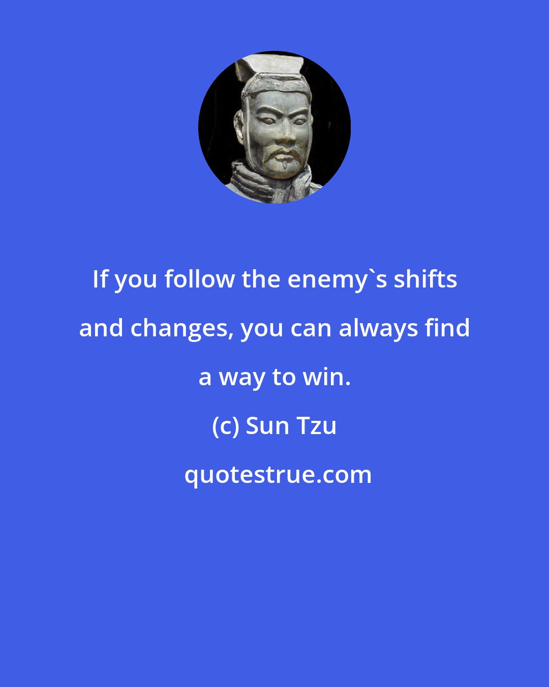 Sun Tzu: If you follow the enemy's shifts and changes, you can always find a way to win.