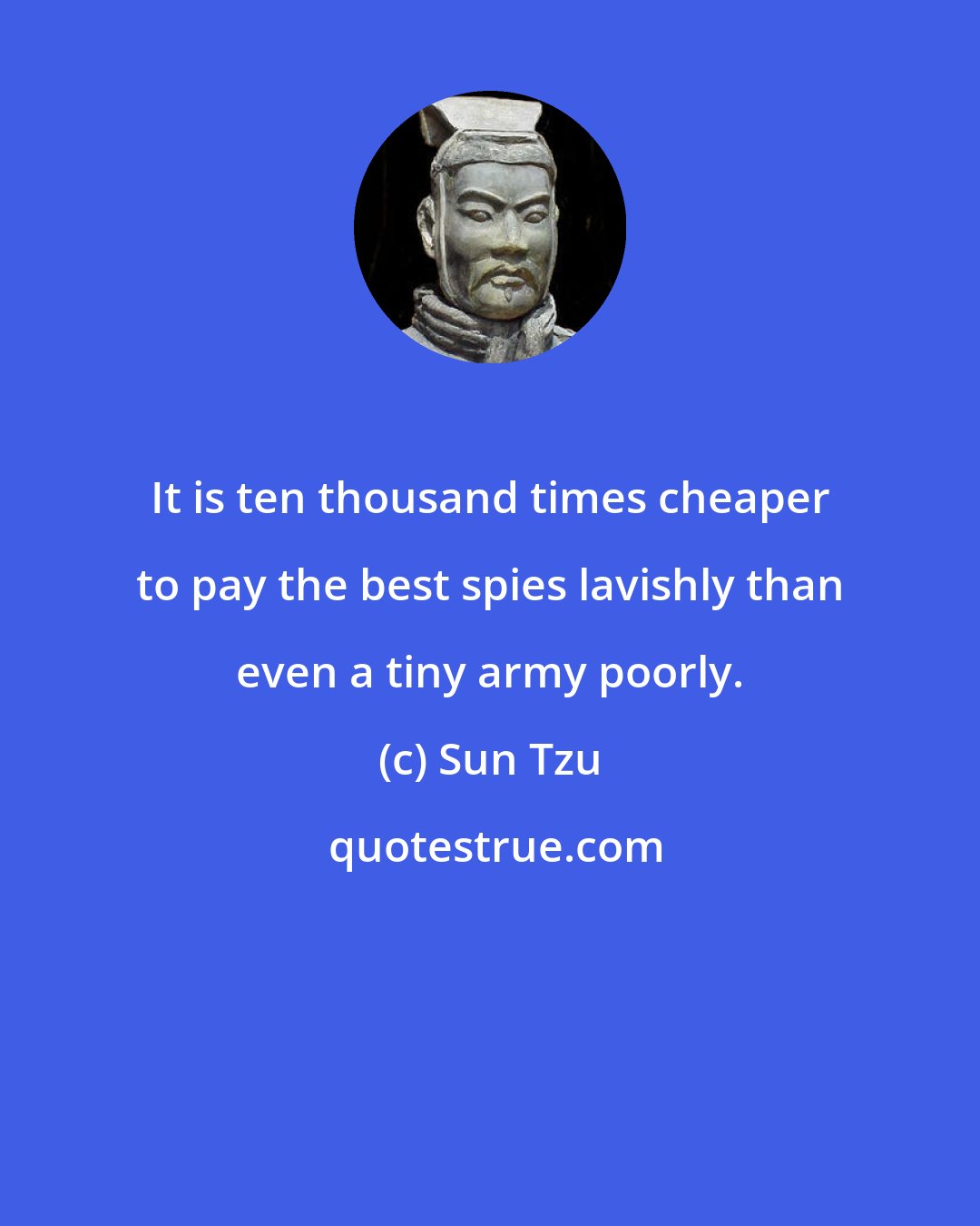 Sun Tzu: It is ten thousand times cheaper to pay the best spies lavishly than even a tiny army poorly.