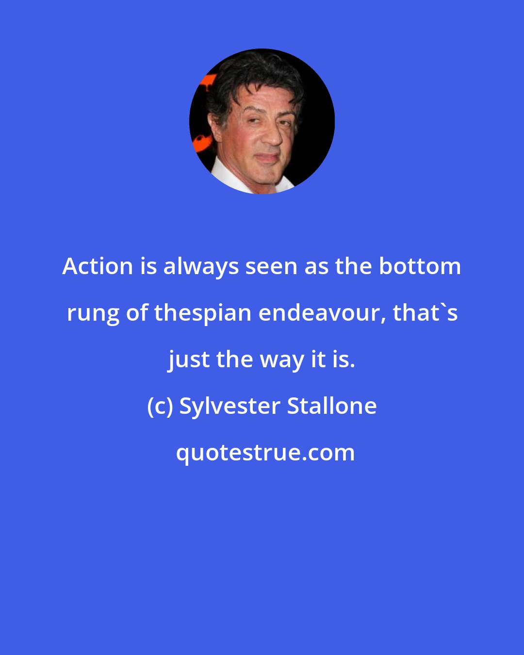 Sylvester Stallone: Action is always seen as the bottom rung of thespian endeavour, that's just the way it is.