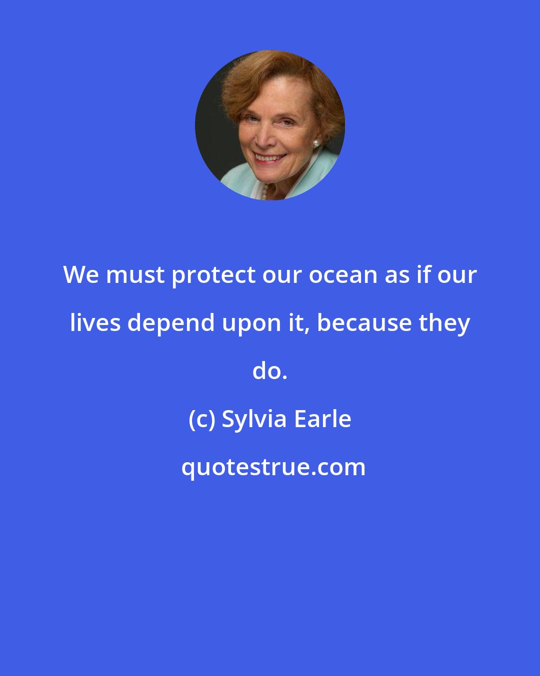 Sylvia Earle: We must protect our ocean as if our lives depend upon it, because they do.