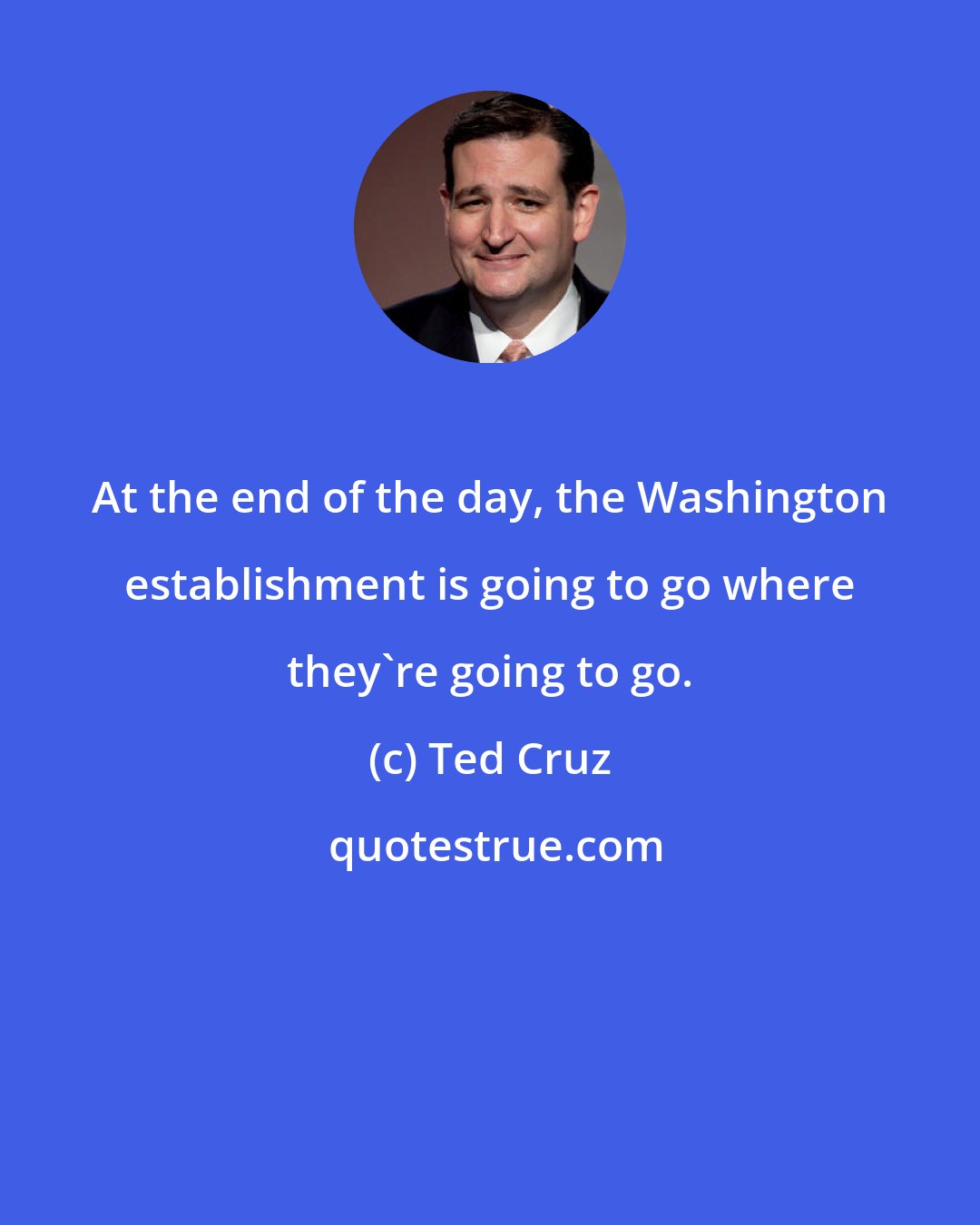 Ted Cruz: At the end of the day, the Washington establishment is going to go where they're going to go.