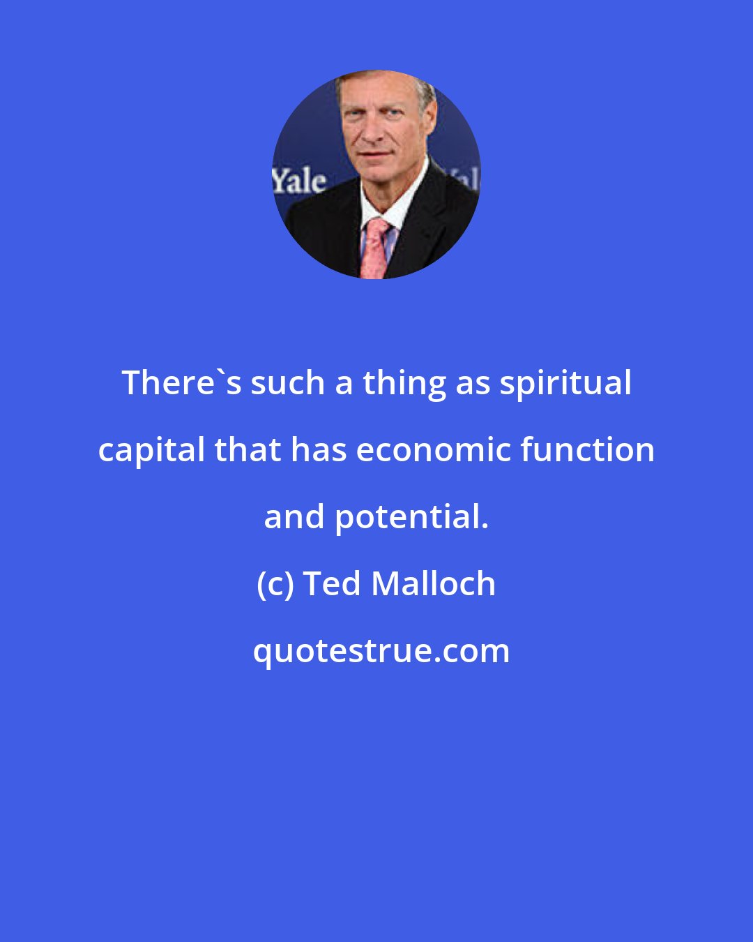 Ted Malloch: There's such a thing as spiritual capital that has economic function and potential.