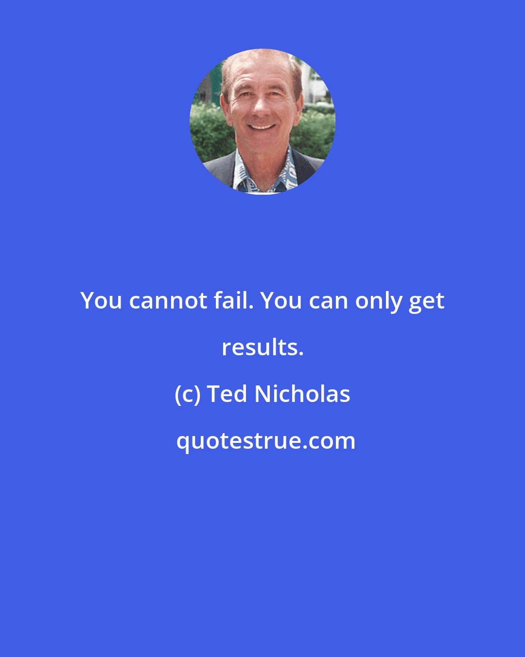 Ted Nicholas: You cannot fail. You can only get results.