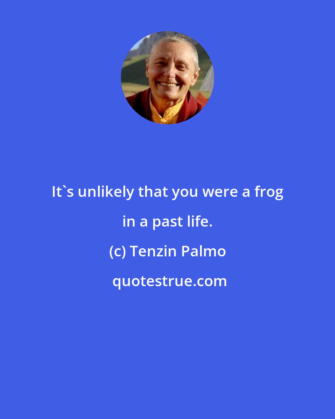 Tenzin Palmo: It's unlikely that you were a frog in a past life.