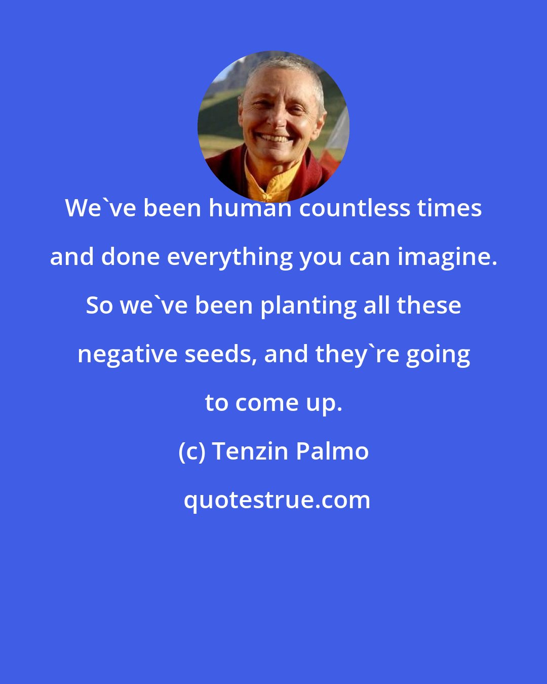 Tenzin Palmo: We've been human countless times and done everything you can imagine. So we've been planting all these negative seeds, and they're going to come up.